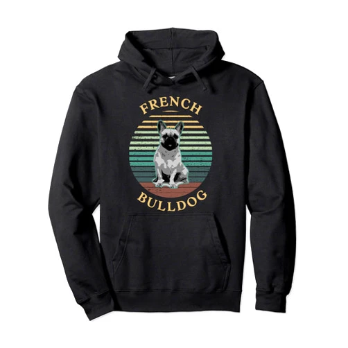 Lustiges Hunde Geschenk Motiv Mann Frau Kind French Bulldog - Retro Frenchie Dog Vintage Pullover Hoodie