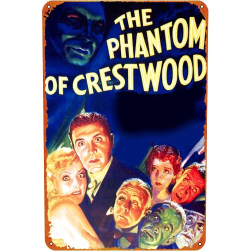 ZTLLFV The Phantom of Crestwood Club Bedroom Office Coffee Bar Wall Art Retro Poster Tin Signs 12X8 Inch