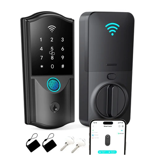 Firstriver WiFi Smart Lock for Front Door – Firstriver Keyless Entry Electronic Deadbolt with Biometric Fingerprint & Digital Keypad Built-in Wi-Fi App Control Auto Lock Compatible with Alexa & Google Assistant