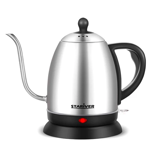 Stariver Electric Kettle Gooseneck Kettle, 1L Water Boiler, BPA-Free, Pour Over Tea Pot Stainless Steel for Coffee & Tea with Fast Heating, Auto-Shut Off and Boil-Dry Protection Tech