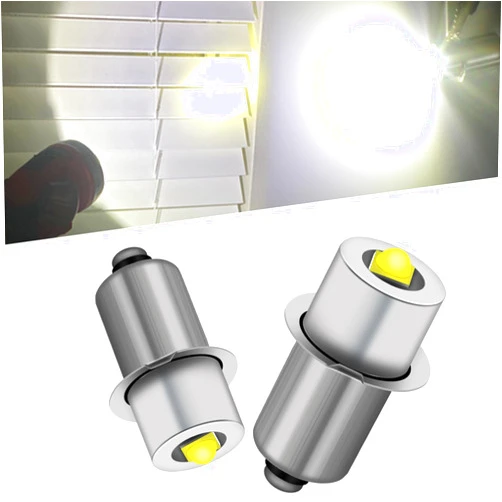 Qasim P13.5S LED Flashlight Bulb 3-12V White PR2 PR3 Led Conversion Replacement Bulbs Torch Lantern Work Flashlight 3W 3V 3.8V 4.5V 6V 9V 12V for 2-8C&D LED Bulbs,2Pack