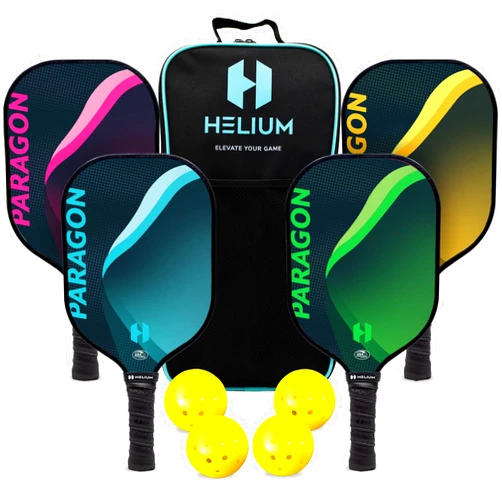 Helium Pickleball Paddles Set of 4 - USAPA Certified - Graphite Fiberglass Surface, Lightweight Honeycomb Core