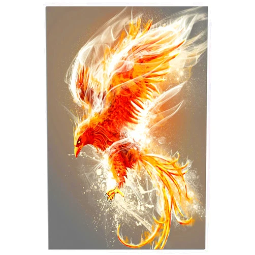 KerneLight Fire Phoenix Poster Phoenix Bird Canvas Wall Art Classic Burning Phoenix Dragon Poster Animal Prints Wall Decor for Room Aesthetic Bedroom Living Room Home Decor Gift Unframed 12x18inch Gray