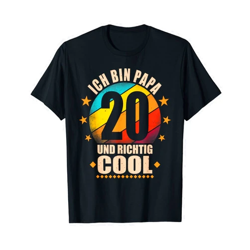 Vater Geburtstagsgeschenk für Männer Geschenke Ich bin Papa 20 und richtig cool - 20th Birthday Man T-Shirt