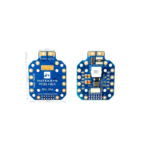 Usmile Matek PDB-HEX X Class 12S PDB Power Distribution Board Supports 6~60V DC Input, 5A Regulator with 5V/9V/12V outputs, 264A Current Sense for FPV Quadcopter hexacopter Long Range Drone