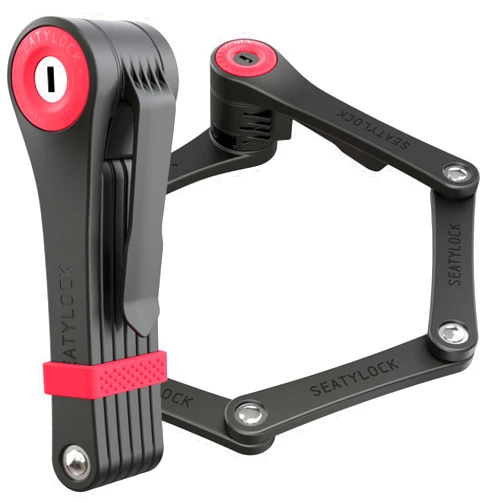 Seatylock FoldyLock Clipster Folding Bike Lock - Award Winning Wearable Compact Bicycle Lock - Lightweight Smart Security Accessory with Key for Bikes e-Bikes and Scooters