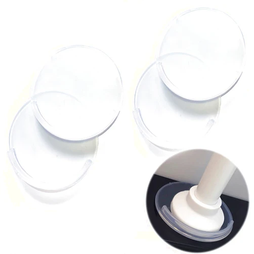 Venupple Spring Tension Rod Holder, 4 Packs 2.5 Inches Transparent Shower Rod Bracket No Drilling, Small Adhesive Tension Curtain Rod Retainer Shower Curtain Rod Holder