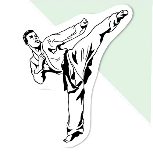 Azeeda 4 x Small 50mm 'Karate Kick' Permanent Sticker Decals for Cars/Windows/Bins/Walls etc (DW00040745)