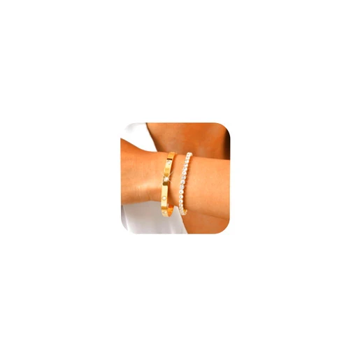 MPRAINBOW Stackable Gold Bracelets for Women - 2Pcs 18K Gold Plated Cubic Zirconia Bangle Bracelet Friendship Tennis Bracelet Stack Jewelry,Party Christmas Birthday Gifts for Her Girlfriend Sister Wife Daughter