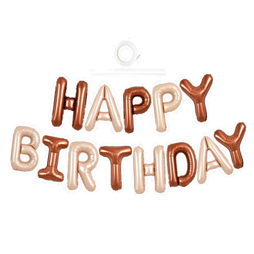 TONIFUL Caramel Chocolate Happy Birthday Balloons Banner 16 Inch Mylar Foil Letters Birthday Sign Reusable Ecofriendly Material for Girls Boys Kids & Adults Birthday Decorations and Party Supplies