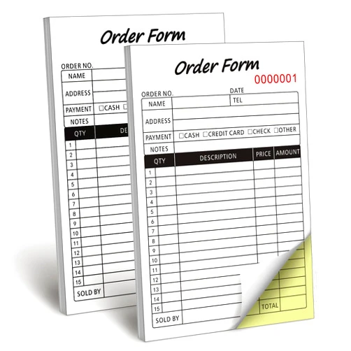 Homvle 2 Pack Sales Order Books, 2-Part Carbonless Sales Invoice Book with Cardboard for Small Boutique Business (8.3x5.5 Inches, 50 Sets)