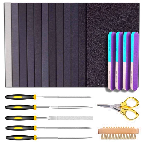 YASPIT Resin Sanding and Polishing Kit,23 Pieces YASPIT Resin Casting Tools Set, Include Sand Papers,Resin File,Polishing Blocks,Scissors,Wooden Brush for Polishing Epoxy Resin Jewelry Making Supplies