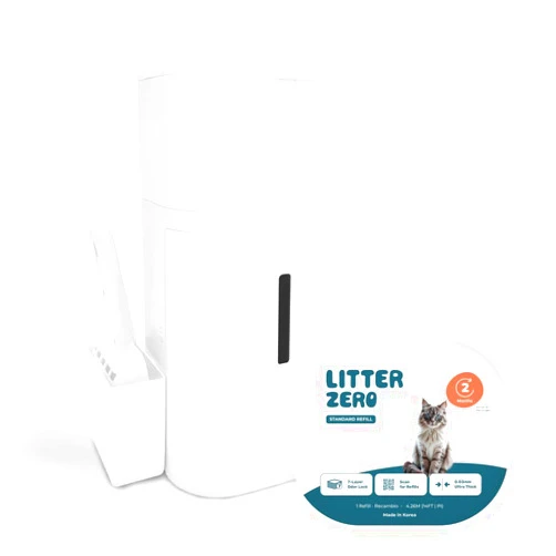 Petsnology Litter Zero Premium Cat Litter Disposal System, White, Smart Waste Management Bin with Standard Refill, 7-Layer Odor Lock Technology, Made in Korea (1)