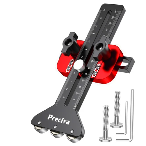 Preciva Thin Rip Table Saw Jig - 3 Pulleys Thin Rip Jig for Making Repetitive Narrow Strip Cuts, Table Saw Guide Fits for 3/8“ x 3/4” U Slot and 1/4“ x 3/8” T Slot