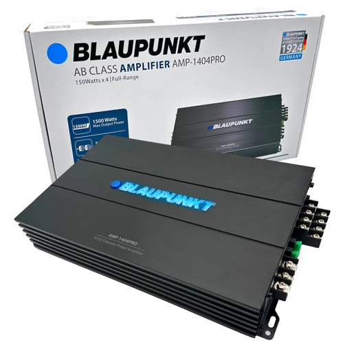 BLAUPUNKT 1404PRO Car Audio 4/3/2-Channel Full Range 2 Ohm Stable Amp Amplifier 1500 Watts Max | Slim and Compact