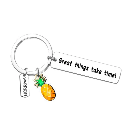 Xiahuyu IVF Support Gifts IVF Pineapple Gifts Keychain Great Things Take Time Infertility Warrior Gift Infertility Awareness Gift Transfer Day TTC Gift IVF Gift for Infertility Mom