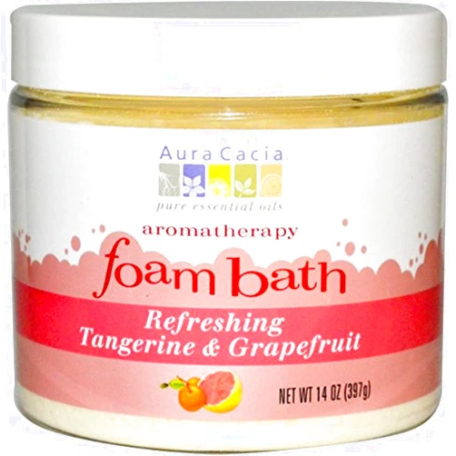 Aura Cacia Aromatherapy Foam Bath Refreshing Tangerine & Grapefruit Aura Cacia 14 oz Powder