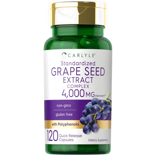Carlyle Grape Seed Extract 4,000mg | 120 Quick Release Capsules | Standardized Extract Complex with Polyphenols | Non-GMO, Gluten Free Supplement