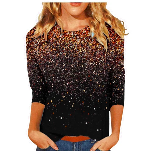 Kiosan Women's Sequin Tops Young Women's Work Clothing Cute T Shirts for Women Summer Clothing Loose Fitting Tops for Women
