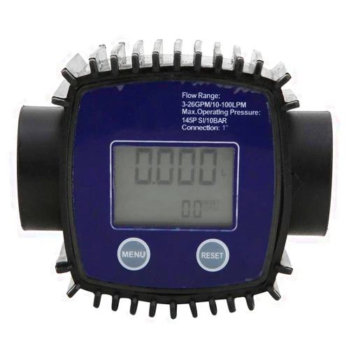 Fafeicy Flow Meter, K25 1 in Female Thread Flowmeter Digital Display Liquid Flow Sensor 10-120L/MIN, for, Chemical, Pharmaceutical(Blue)