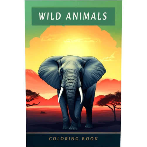 Jakub Jan Sawicki Wild Animals Coloring Book: 50 Fantastic Illustrations with Wild Cats, Monkeys, Elephants and Other to Color in