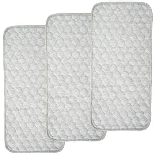 BlueSnail Quilted Thicker Waterproof Changing Pad Liners 3 Count(Gray)