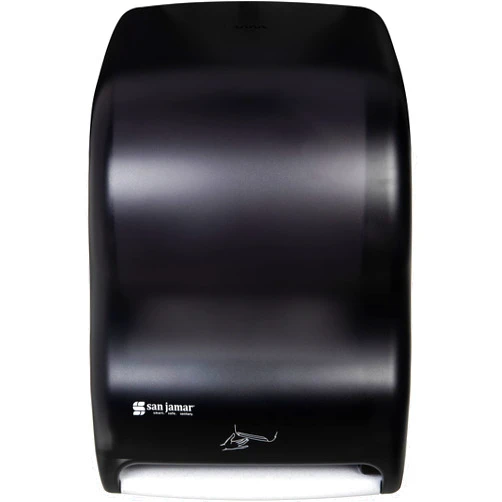 San Jamar Classic Smart System with IQ Sensor Paper Towel Dispenser for Standard or 4 Inch Core Rolls with Touchless Dispensing for Bathroom, Kitchens and Restaurants, Plastic, Black Pearl