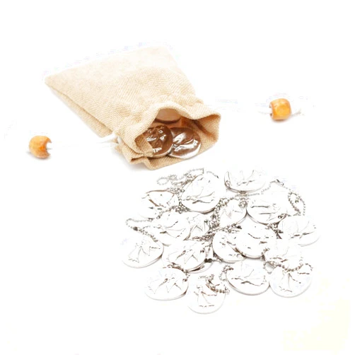 Gaberic 20 Pcs Spirit Guardian Angel Token - Good Luck Pocket Coin Lucky Coins - Handcrafted Silver Metal Tokens Worry Angel Coins Christian Gifts for Family Friends (Silver Perforated)
