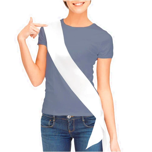 TREORSI Blank Satin Sash, Plain Sash, Party Decorations, Make Your Own Sash (2 Pack, White)