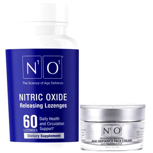 N1O1 Nitric Oxide Lozenges Supplement and Face Moisturizer, Heart Health and Skin Care