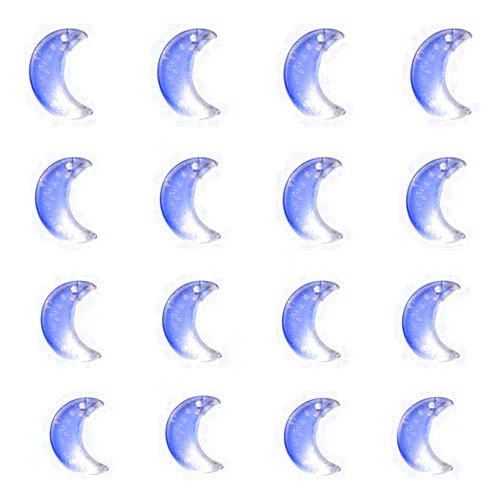 DanLingJewelry 100pcs Blue Glass Crescent Moon Charms Crystal Glass Moon Charms with Gold Foil Tiny Moon Charms for Jewelry Making