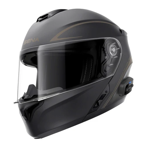 Sena Adult (2021) Outrush Bluetooth Modular Motorcycle Helmet with Intercom System DOT, Matte Black, Large US
