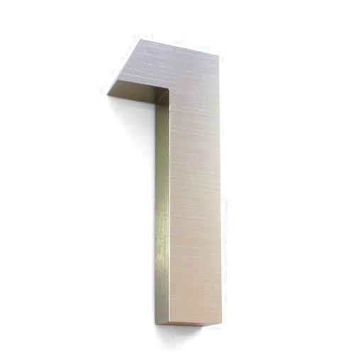 Numeros Residenciales House numbers for outside - 3D 7inch House Number - Brushed Aluminium - Numeros Residenciales (Number 1)