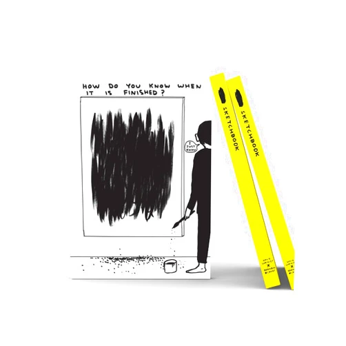Brainbox Candy Official David Shrigley - Artist Sketchbook - Funny A5 Sketchpad - 'How Do You Know' - Drawing Artwork - 144 Blank Pages - Sold by Brainbox Candy
