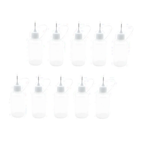 Grosun 10 Pieces 30ml Precision Tip Applicator Bottle Needle Tip Glue Applicator Bottle DIY Quilling Tool Precision Bottle Needle Bottle Squeeze Bottle