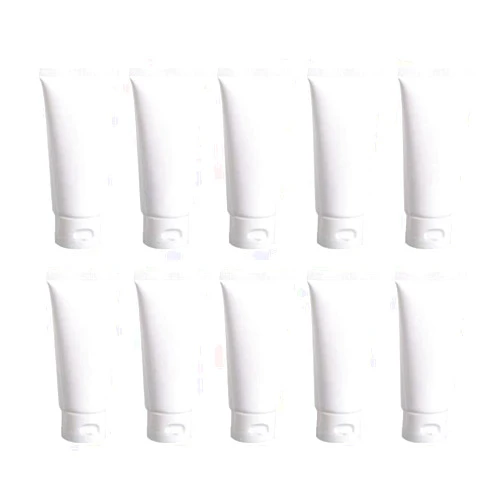 VASANA 20PCS 15ml/0.5oz Empty Refill White Plastic Cosmetic Lotion Tubes Bottles Shampoo Facial Cleanser Makeup Sample Soft Container Tube Bottle Vial Jar Pot Case with Flip Cap