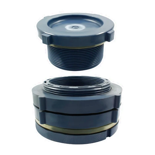 Suiwotin 1pc NPT3 PVC Bulkhead Fitting with Plug, 3 Inch Plastic Water Tank Connector Threaded Thru-Bulk Pipe Fittings for Rain Barrels, Aquariums, Bucket Hose Adapter, Ponds, Pools