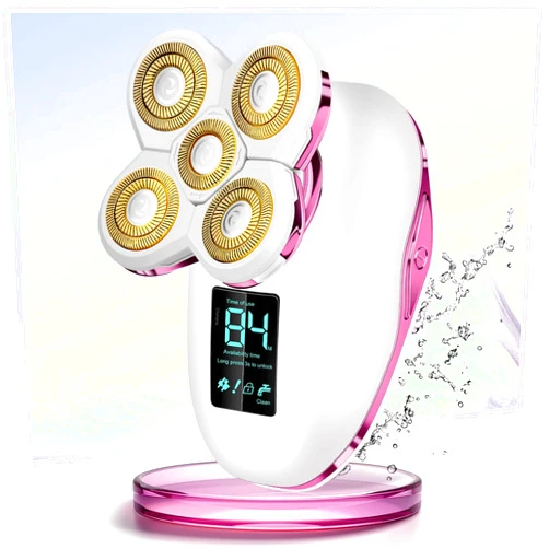 HYEHET Electric Razors for Women Legs:5D Magnetic Detachable Head Flawless Razor-IPX7 Waterproof Wet Dry Cordless Trimmer-USB Rechargeable Travel Kit