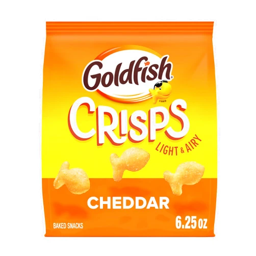 Goldfish Crisps Cheddar Cheese Baked Chip Cracker Snack, 6.25 Oz Bag
