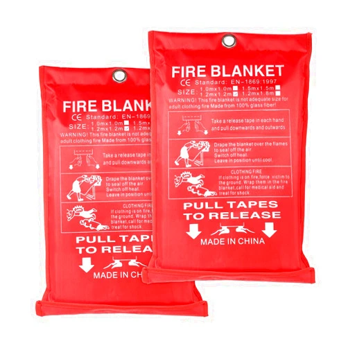 Zipelo 2PCS Car Fire Blankets, Fireproof Automotive Emergency Fire Retardant Blanket, Universal for SUV Truck RV Kitchen Home Camping Grill Vehicle Office Warehouse School Picnic Fireplace