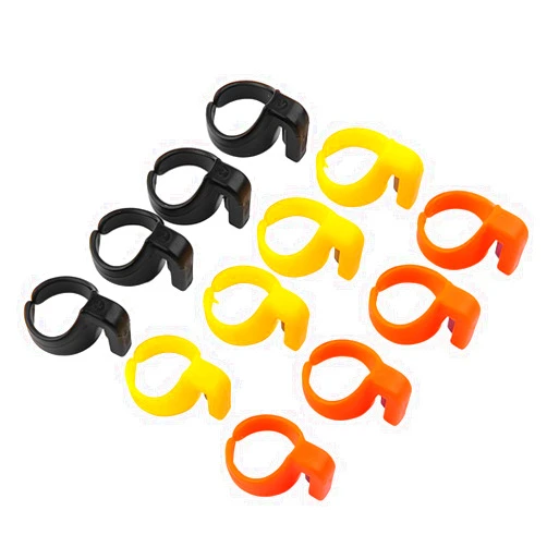 BUZHI Thread Cutter 12 Pieces Finger Knife Ring Plastic Embroidery Quilting Thread Cutter Thimble Sewing Accessories Handcraft DIY Tool with Blade for Cutting Yarn/Fishing Line/Weaving - Random Co