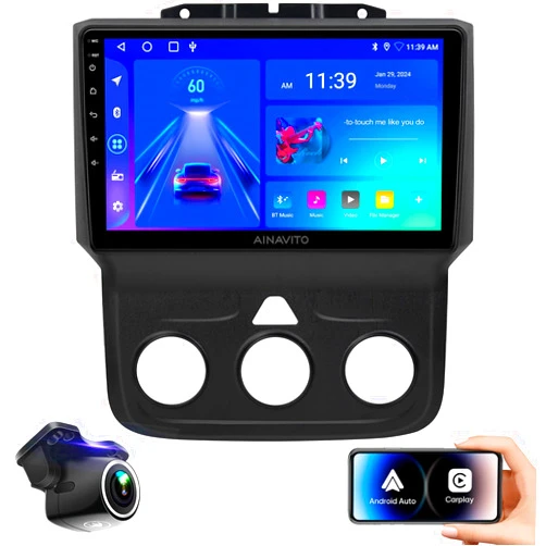AINAVITO 9 Inch 5G WiFi Car Stereo Radio Navigation for Dodge Ram 1500 2500 3500 2013 2014 2015 2016 2017 2018 Support Wireless Carplay Android Auto HDMI GPS FM AM Radio Rear Camera SWC (2G RAM+64G ROM)