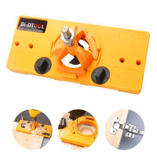 BI-DTOOL 35mm Hinge Drilling Jig Hole Guide Woodworking Tools for Kitchen Cabinet Doors Hinge