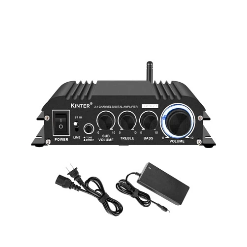 Kinter K3118-2.1 Bluetooth 5.0 Stereo Digital Receiver Amplifier 2.1 Channel Mini Hi-Fi Class D Amp 30 Watt x 2 Channels + 80 Watt Subwoofer for Home TV DIY Auto Outdoor Passive Speakers Subwoofer