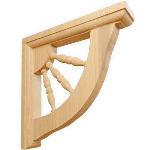 Ekena Millwork BKT01X07X07ADCH Andrea Wagon Wheel Wood Brackets, 1 1/2
