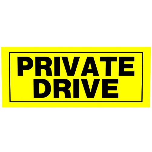 Hillman 841806 Private Drive Sign with, Yellow and Black Heavy Duty Plastic, 6x15 Inches 1-Sign