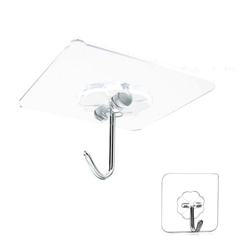 KK5 Wall Hooks for Hanging Heavy Duty Adhesive Hooks Max 13lbs Sticky Hooks Ceiling Hooks for Kitchen Livingroom Bedroom Student Dormitory Stainless Steel Hanger - 12Pack