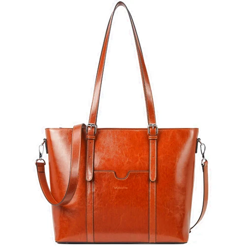 BOSTANTEN Womens Leather Laptop Tote Office Shoulder Handbag Vintage Briefcase 15.6 inch Computer Work Purse