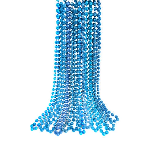 THE MARDI GRAS KREWE Royal Blue Mardi Gras Beads – 33 Inch 10mm Round Plastic Necklaces – 12 Pack Patriotic Bulk Beads for Parade Throws, Party Favors & Costume Accessories