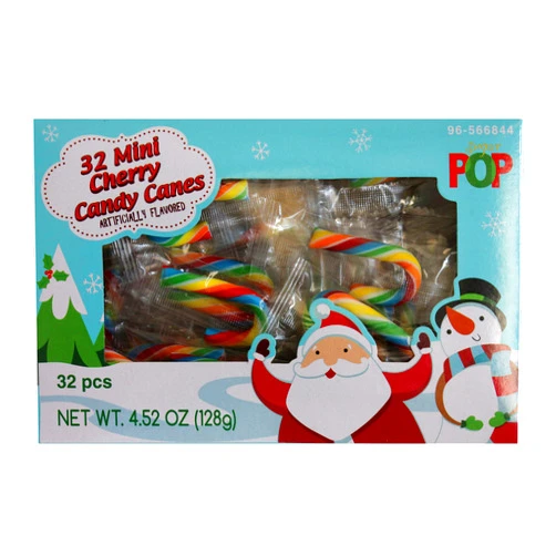 Sugar Pop Mini Candy Canes - 32 Cherry Flavored Canes